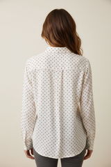 Camicia collo coreano microfantasia