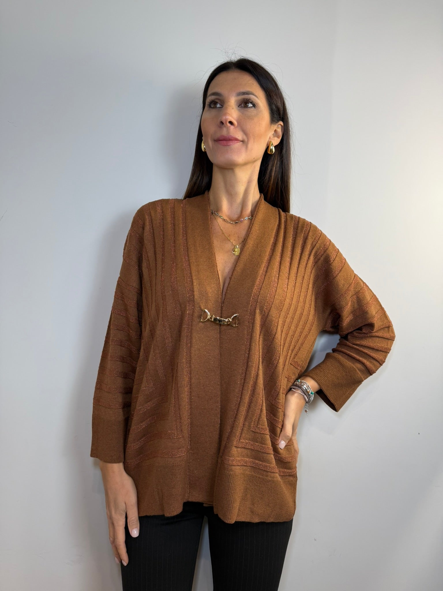 CARDIGAN LUNGO A COSTINE