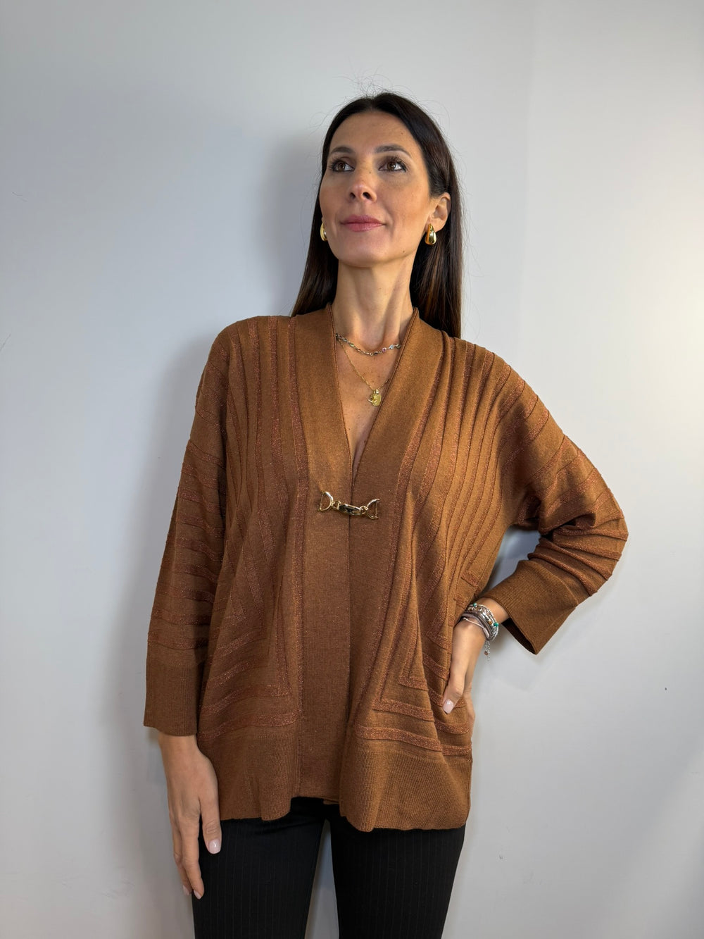 CARDIGAN LUNGO A COSTINE
