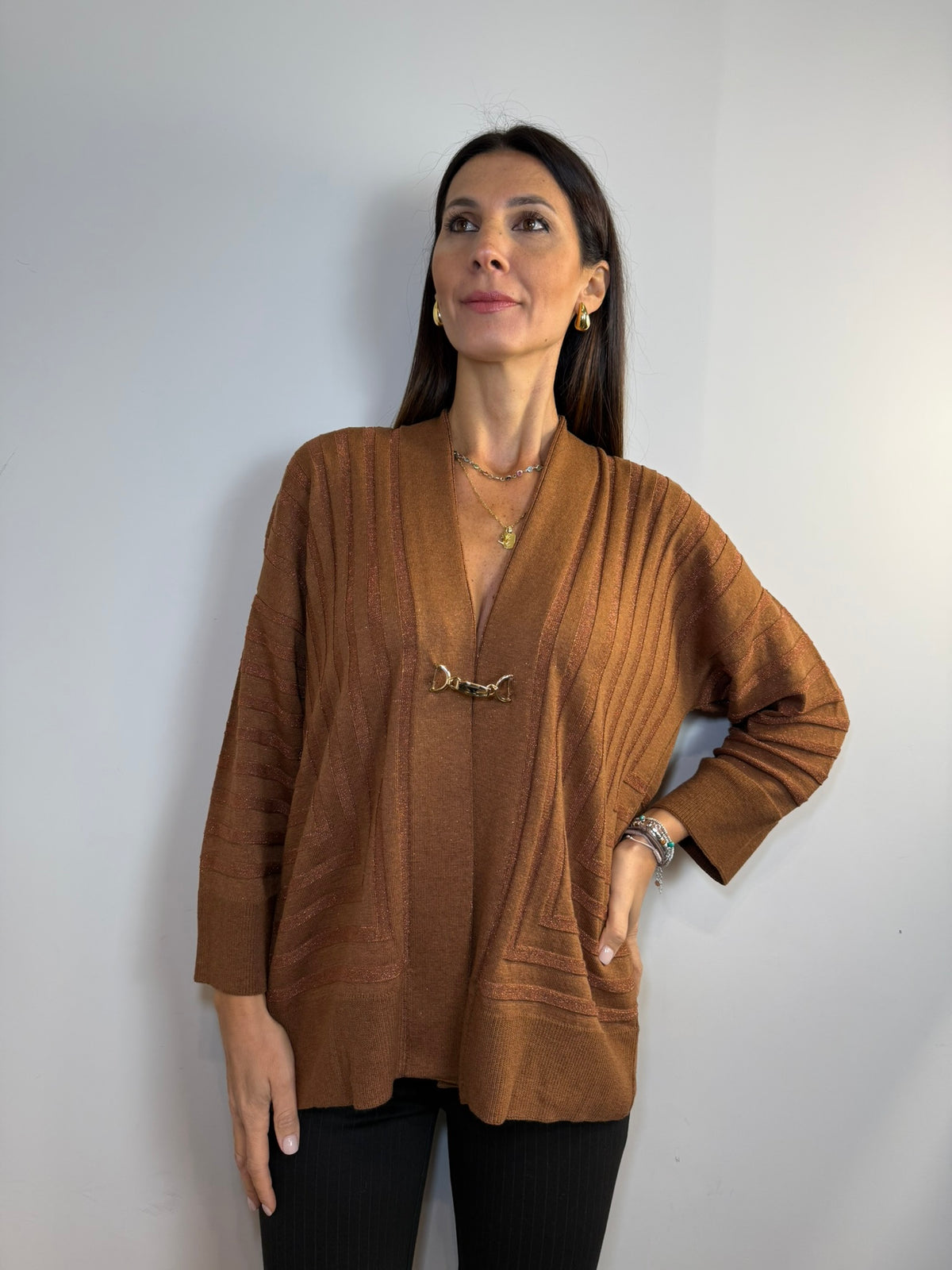 CARDIGAN LUNGO A COSTINE