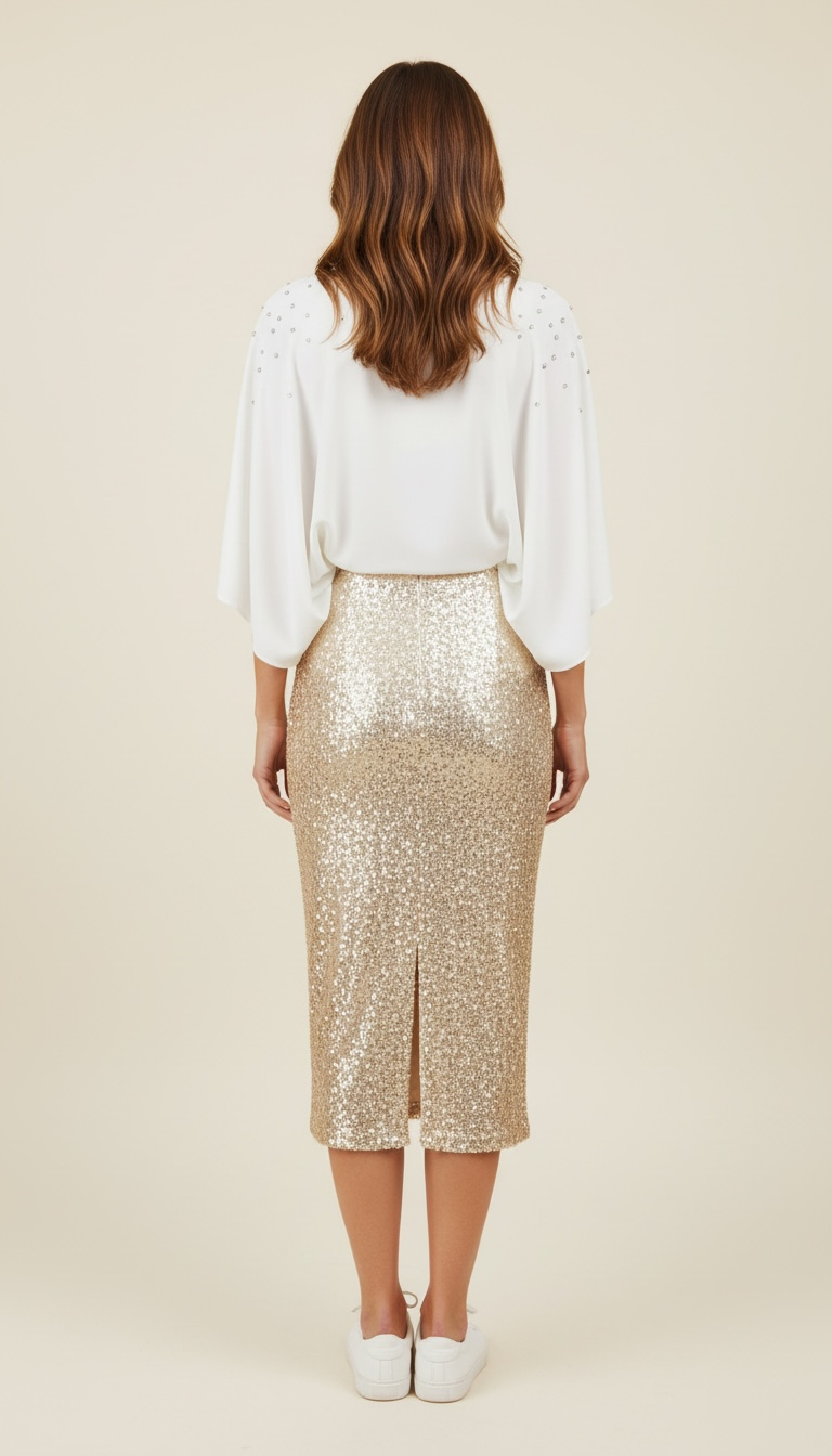 GONNA TUBINO CON PAILLETTES E PIETRE  - image 2