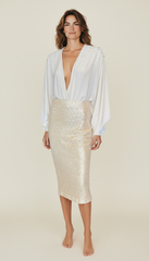GONNA TUBINO CON PAILLETTES E PIETRE  - image 3