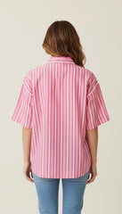 Camicia a scatola rigata con tasche