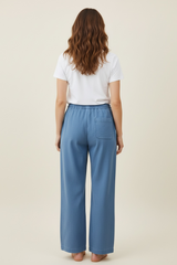 Pantalone tessuto felpa largo con tasche e coulisse