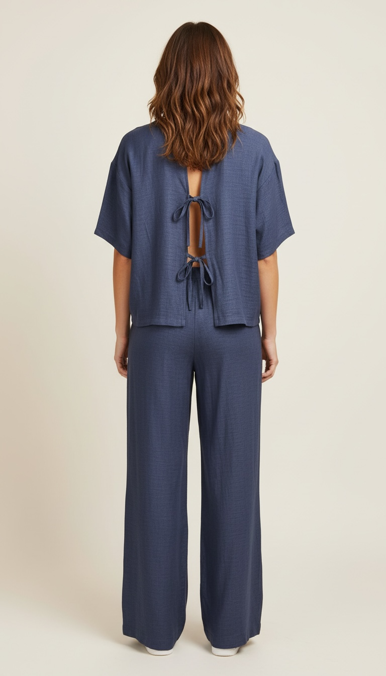 BLUSA A SCATOLA CON LACCETTI DIETRO - image 2