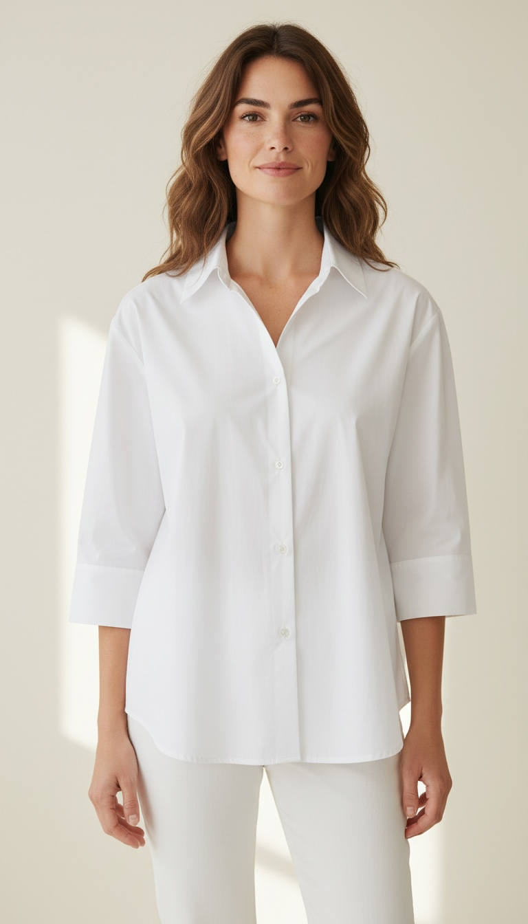 CAMICIA OVER CON MANICA A TRE QUARTI - image 3