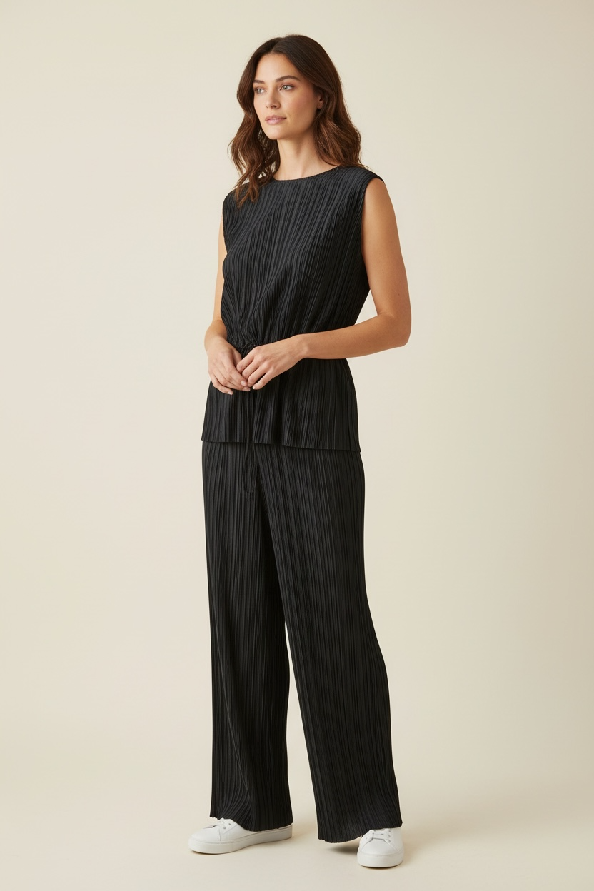PANTALONE PLISSETTATO CON COULISSE