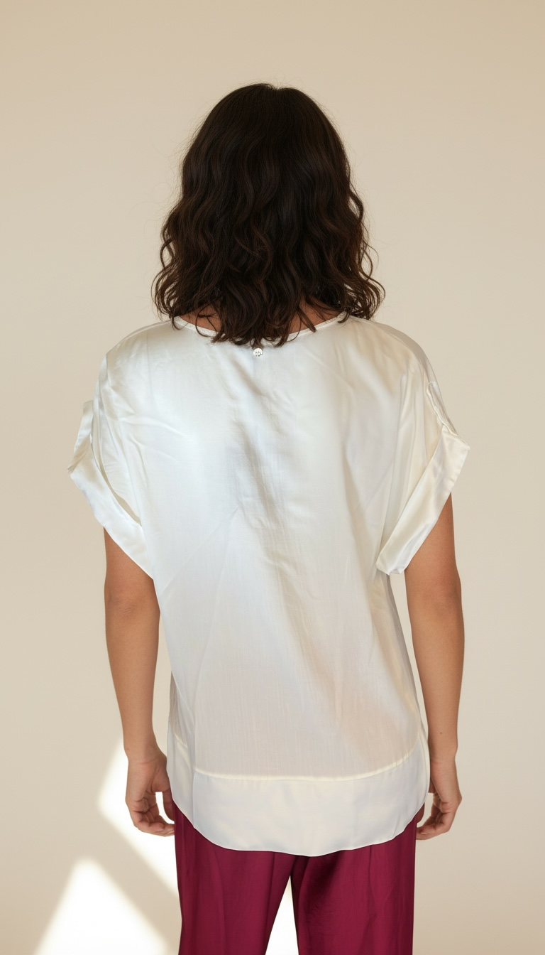 BLUSA GIROCOLLO IN VISCOSA - image 2