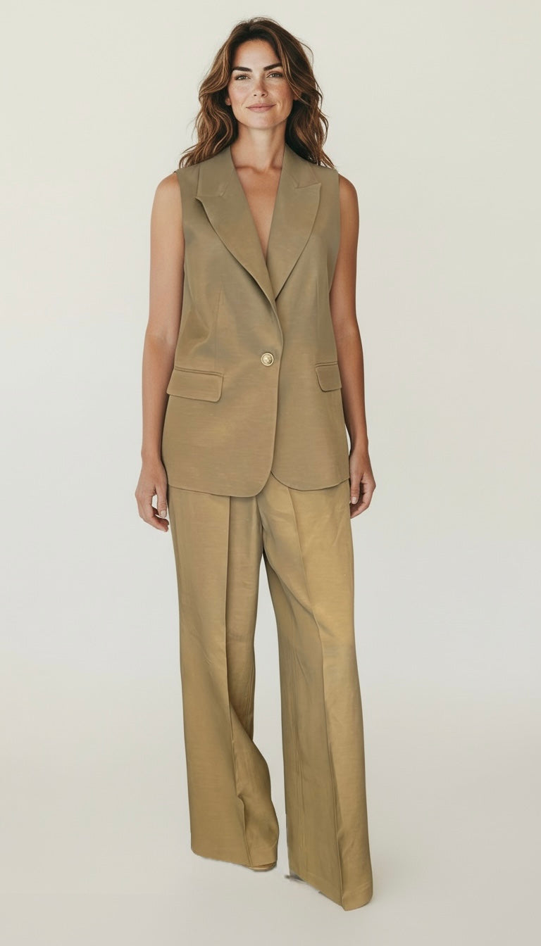 Gilet con bottone centrale