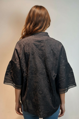 Casacca pizzo sangallo collo coreano