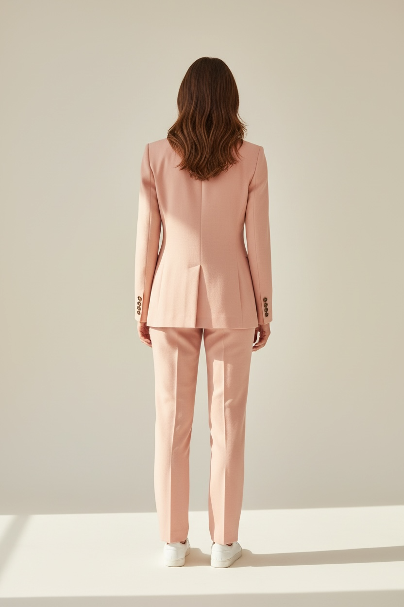 Tailleur con giacca sfiancata e pantalone a sigaretta