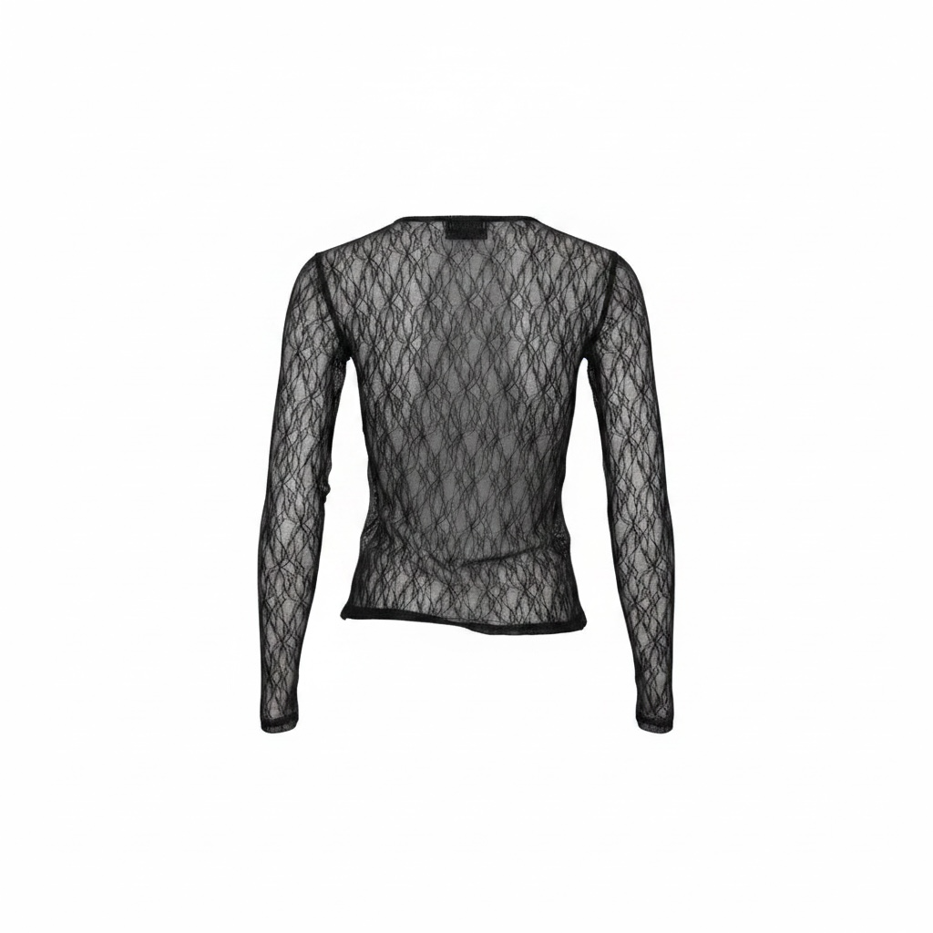 Maglia in pizzo aderente girogola