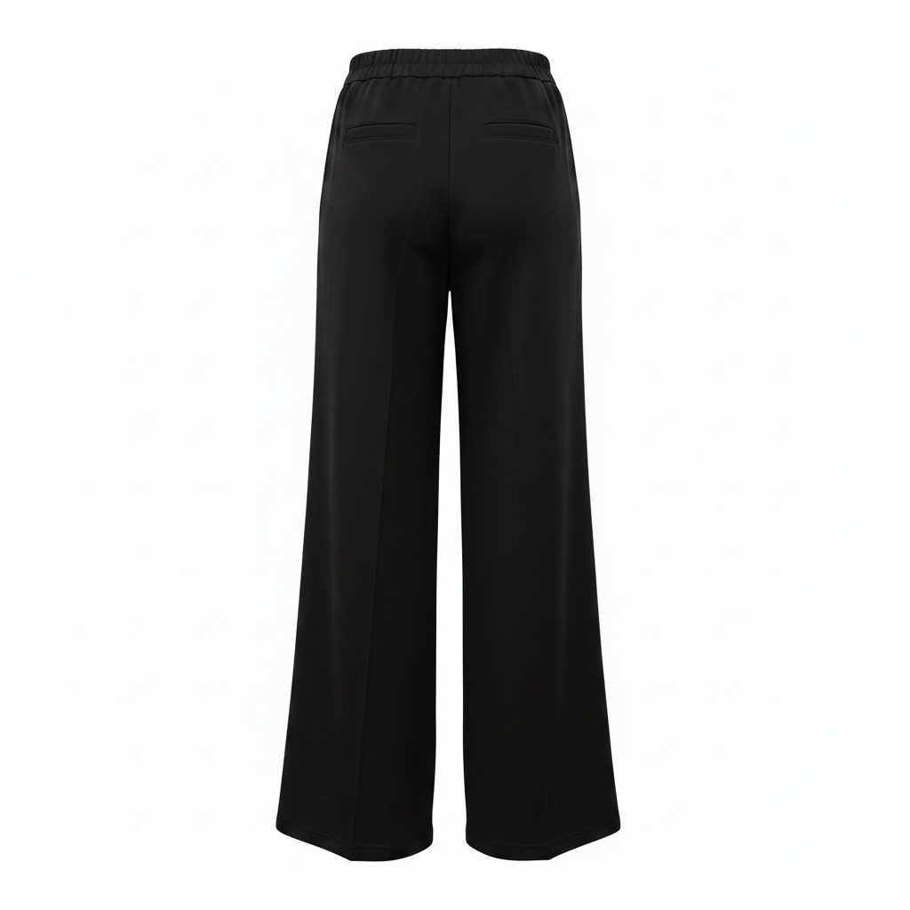 Pantalone in jersey gamba larga elasticizzato