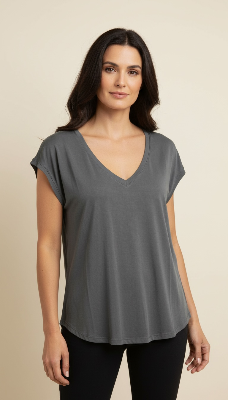 T-shirt con scollo a v