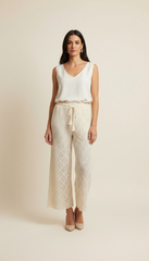 Pantalone con lavorazione a maglia