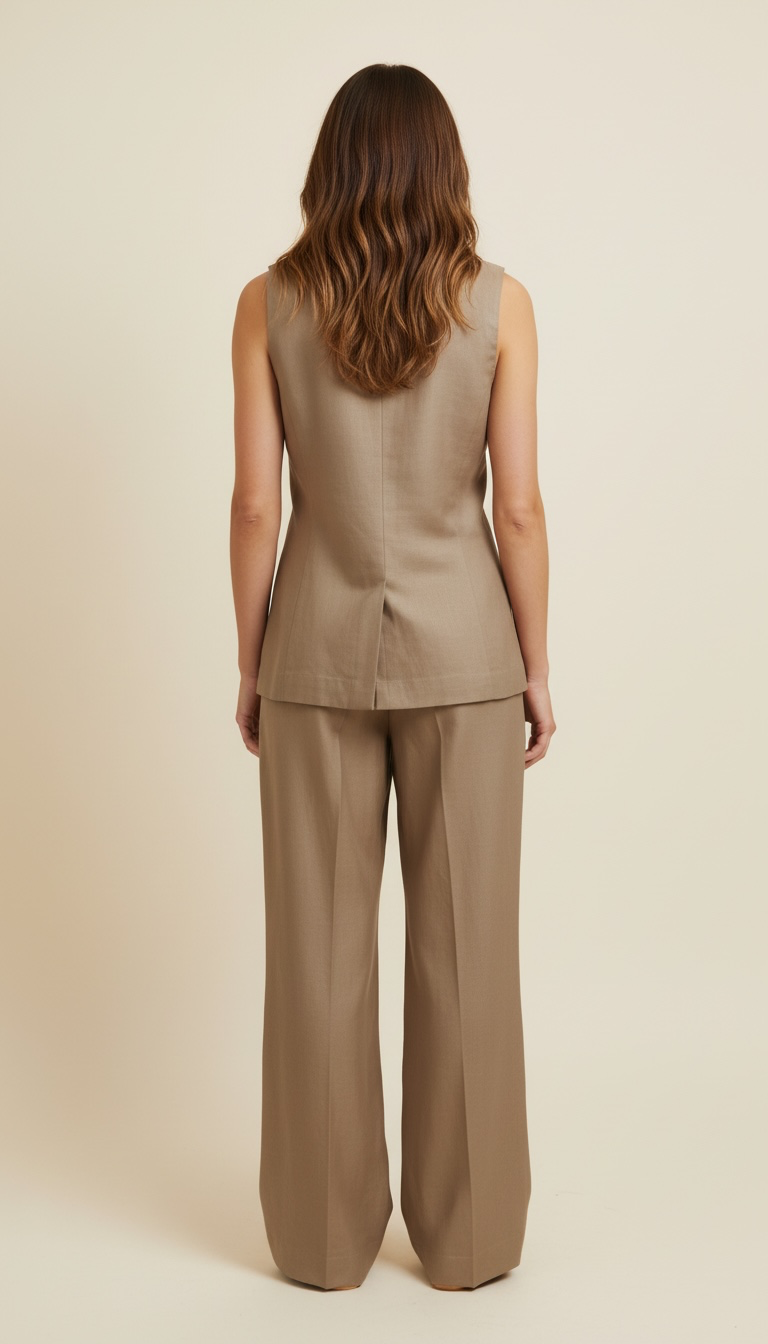 Pantalone palazzo con tasche a filo