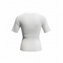 Maglia a coste con scollo a barca