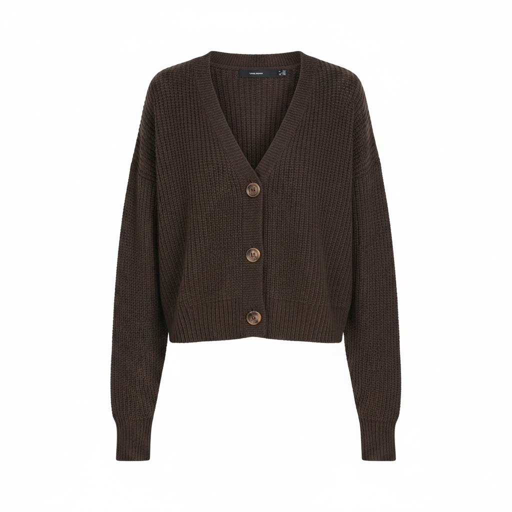 Cardigan con scollatura a V e bottoni sul davanti