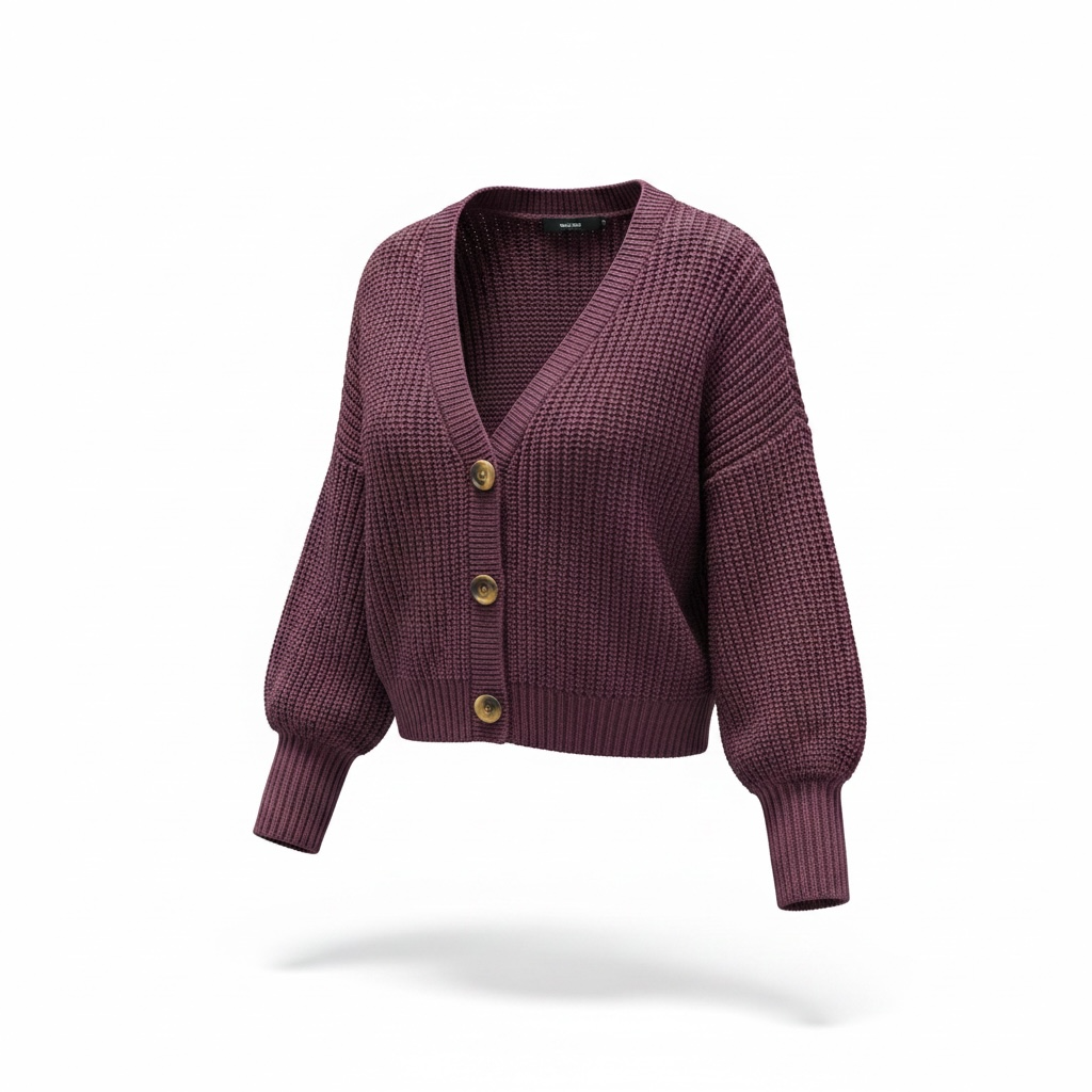 Cardigan con scollatura a V e bottoni sul davanti