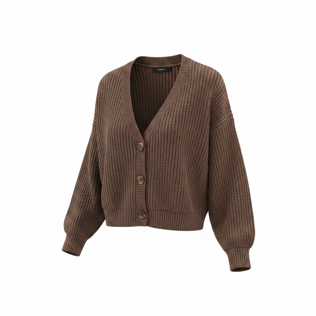 Cardigan con scollatura a V e bottoni sul davanti