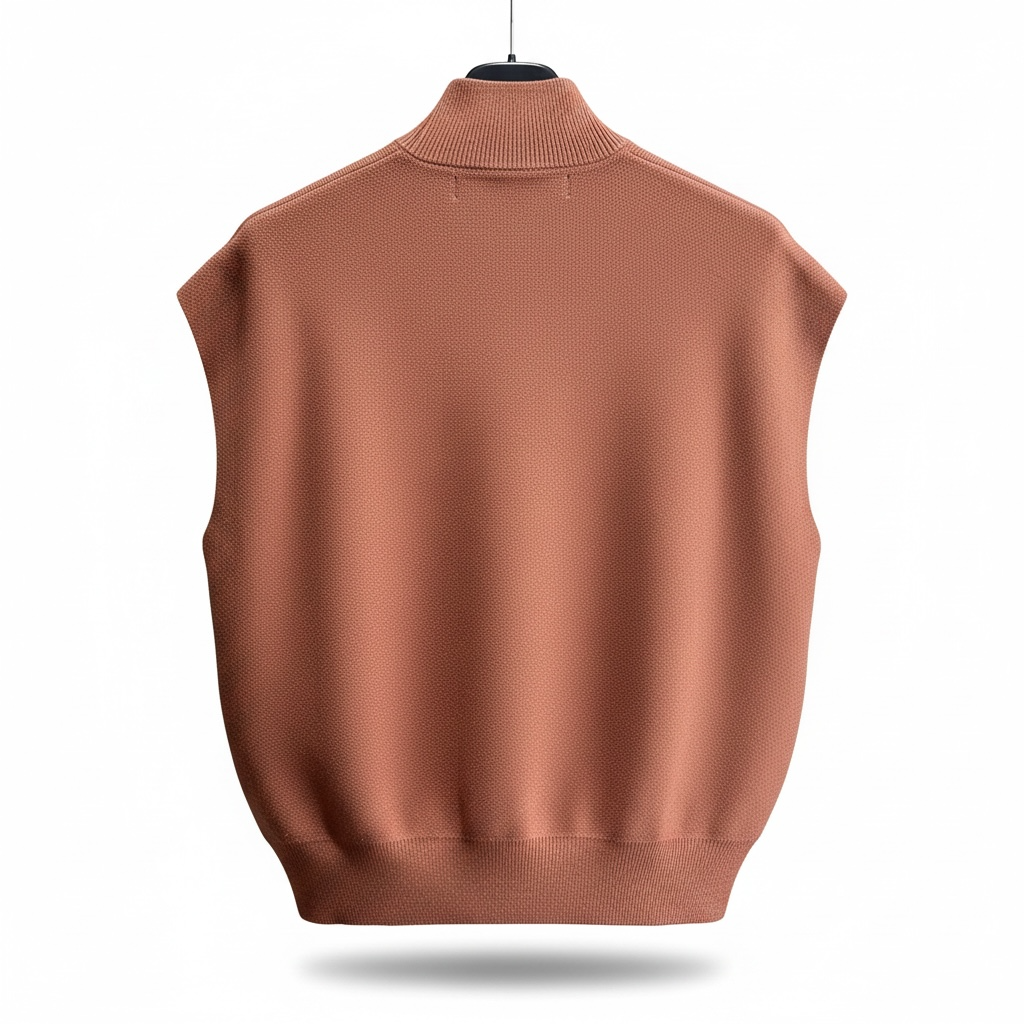 Gilet in maglia smanicato linea dritta e ampia