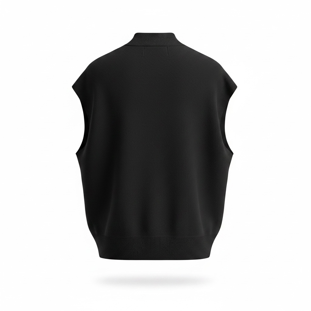 Gilet in maglia smanicato linea dritta e ampia