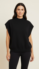 Gilet in maglia smanicato linea dritta e ampia