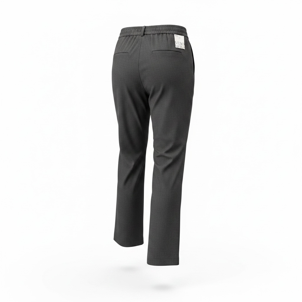 Pantalone dritto con elastico dietro e passanti