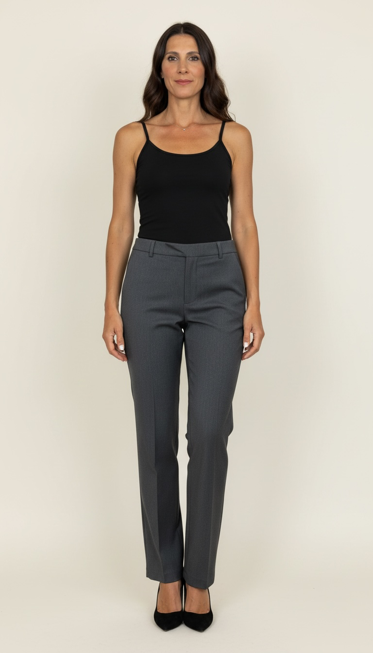 Pantalone dritto con elastico dietro e passanti