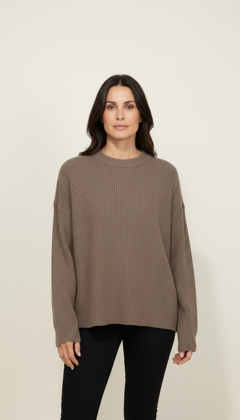 Maglione a costine verticali