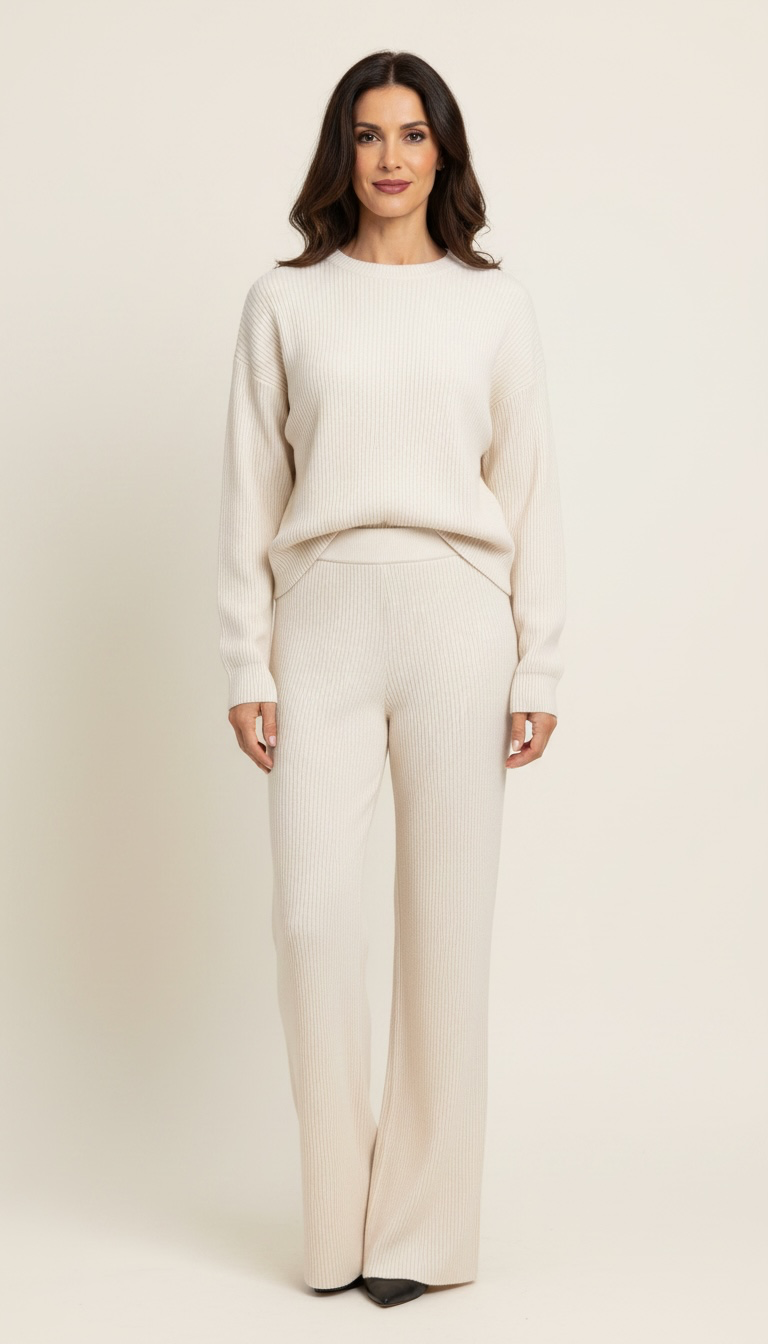 Pantaloni in maglina a coste