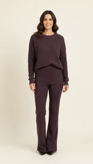 Maglione e pantalone in maglia a costine