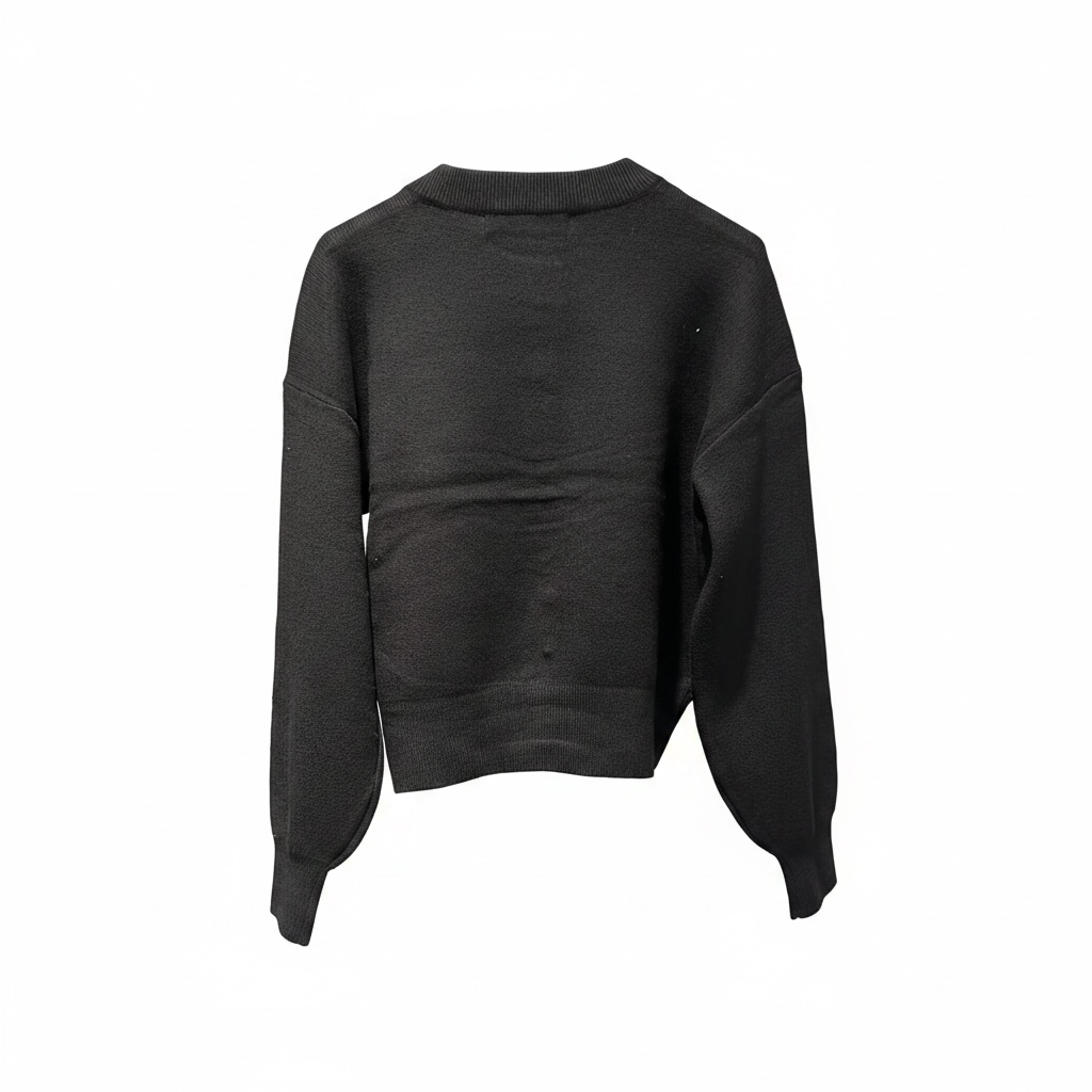 Cardigan girocollo a costine con bottoni frontali metallici
