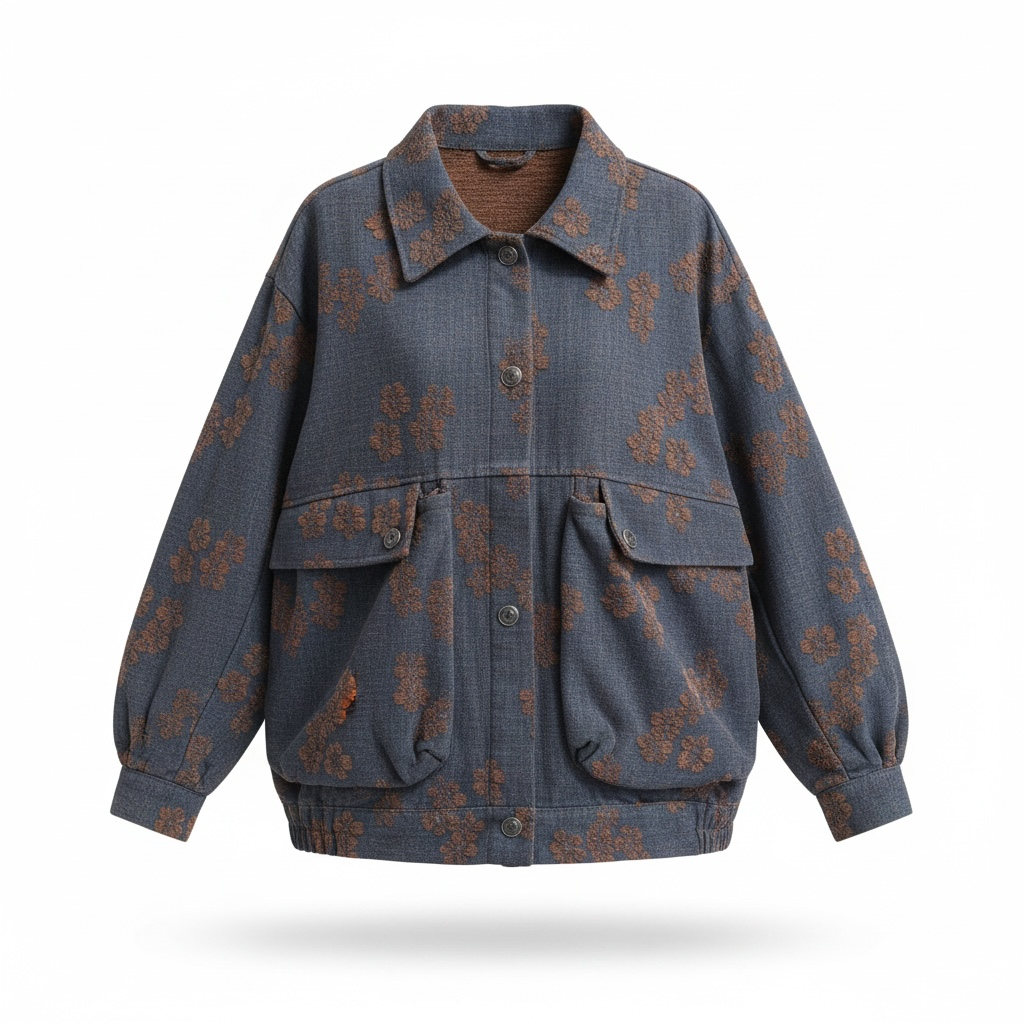 Giacca Cargo Donna Cropped Floreale