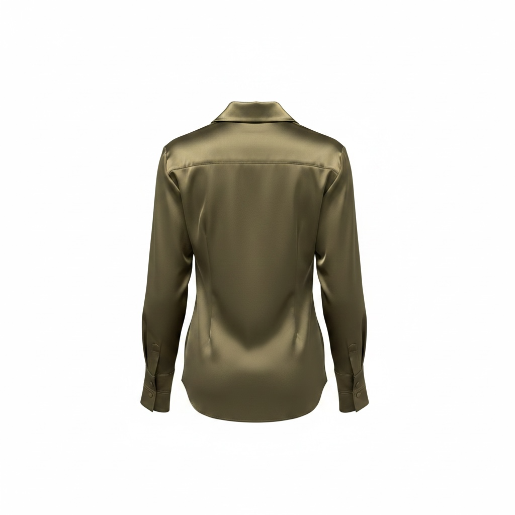 Camicia con colletto classico e polsini alti in raso