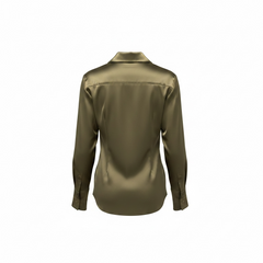 Camicia con colletto classico e polsini alti in raso