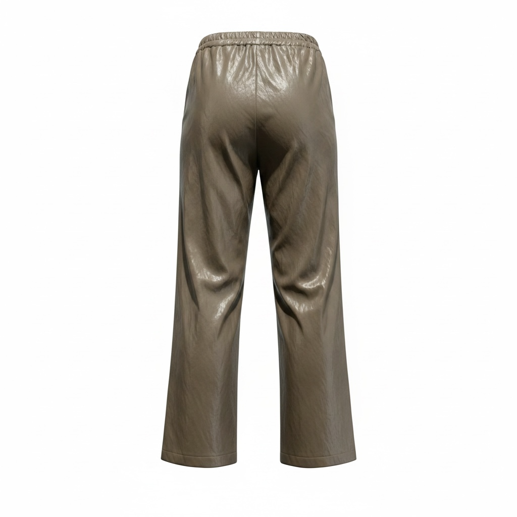 Pantalone ecopelle dritto taglio al ginocchio