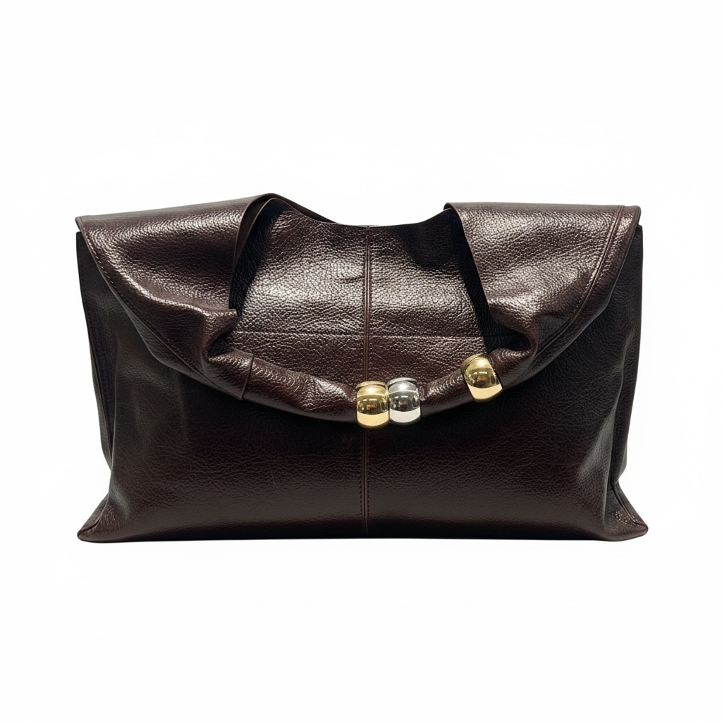 Borsa a spalla con dettagli metallici sul manico