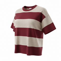 Maglione a mezza manica a righe larghe