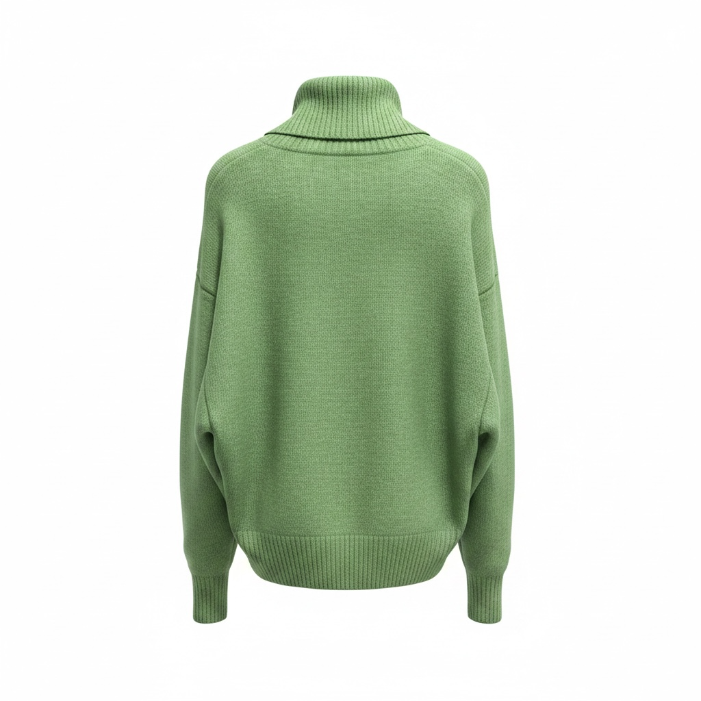 Maglione collo alto con bottoni sui polsi