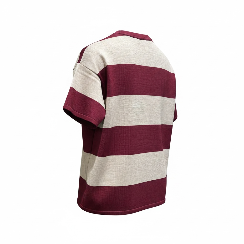 Maglione a mezza manica a righe larghe