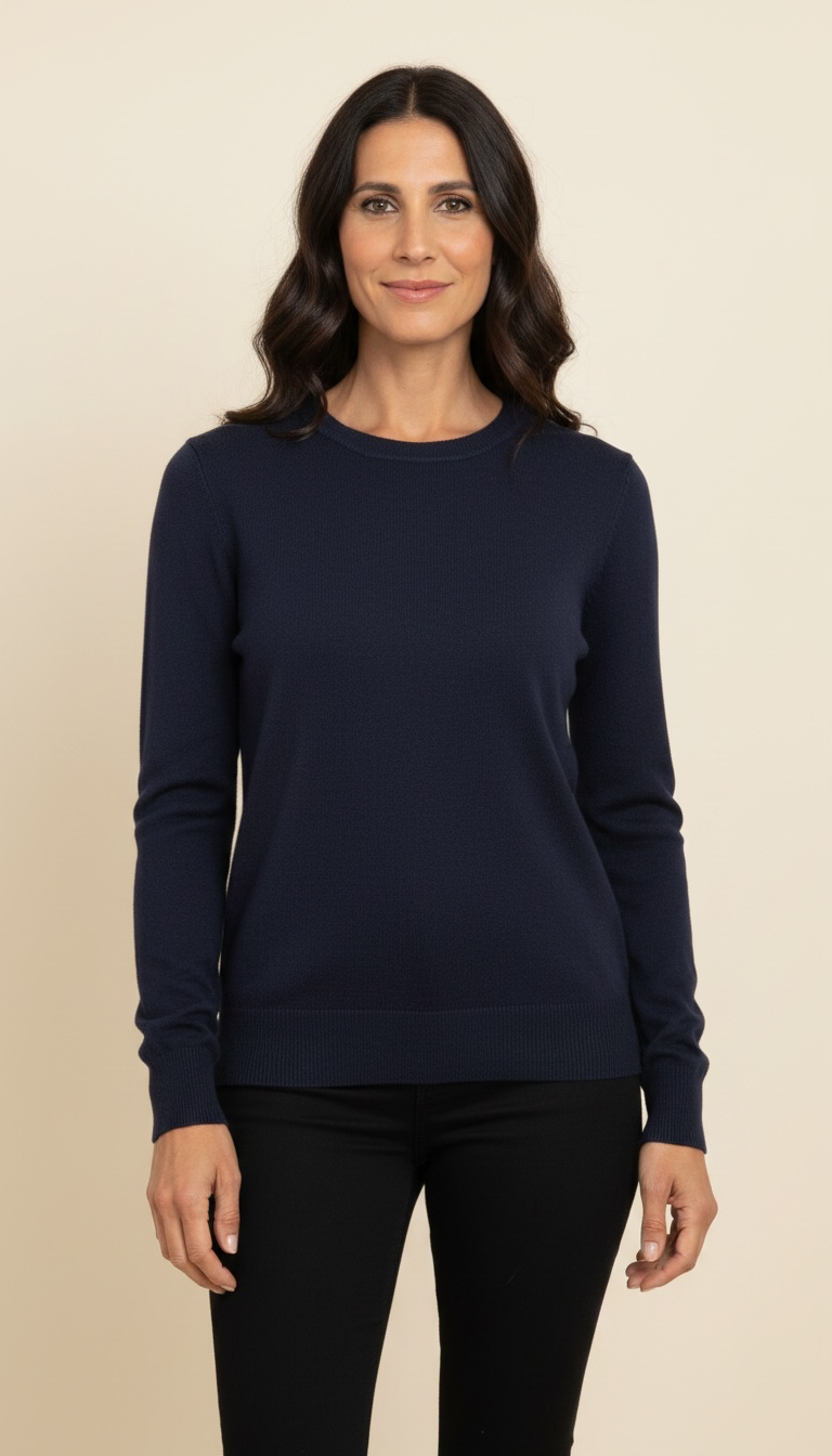 Maglione girocollo in maglia rasata