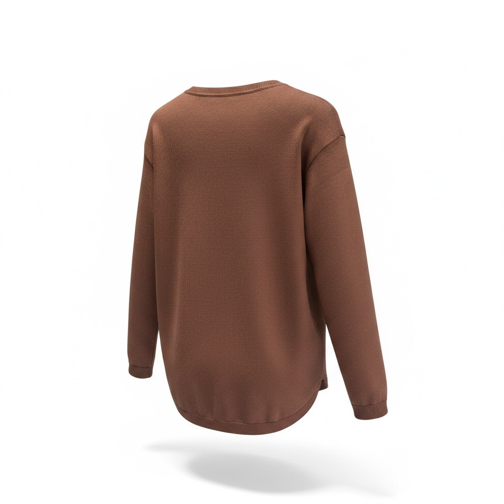 Maglia stondata sotto con bottoni spalle