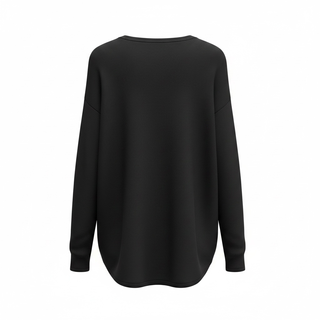 Maglia stondata sotto con bottoni spalle
