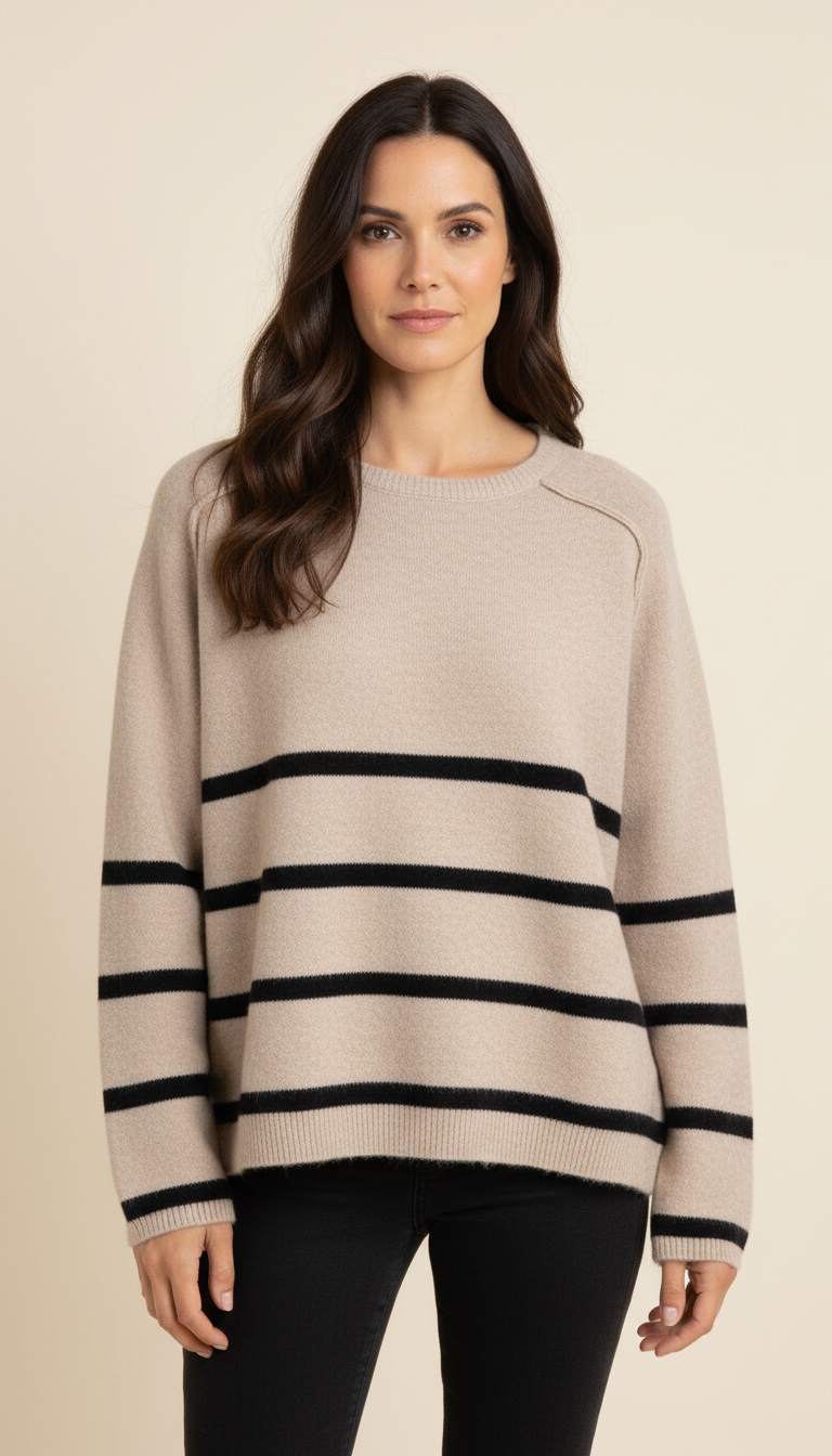 Maglione a scatola con righe