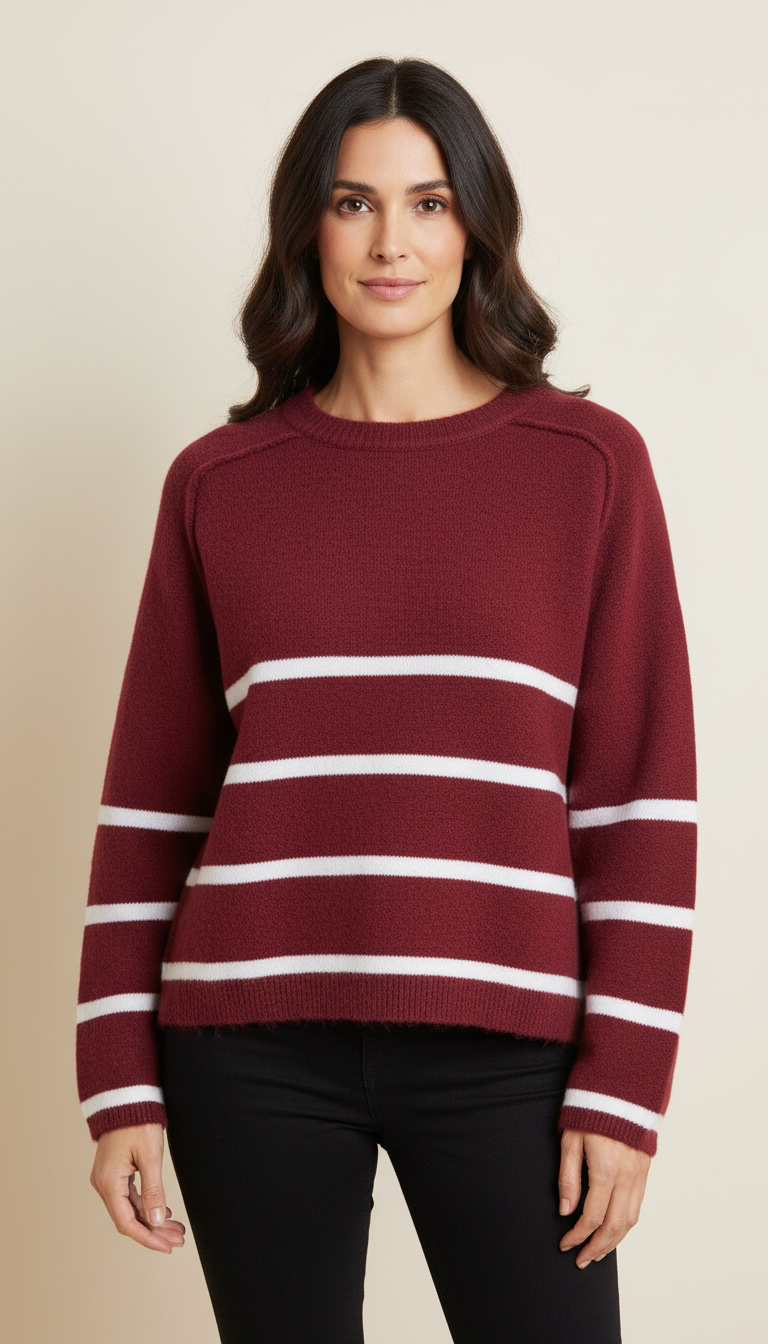 Maglione a scatola con righe