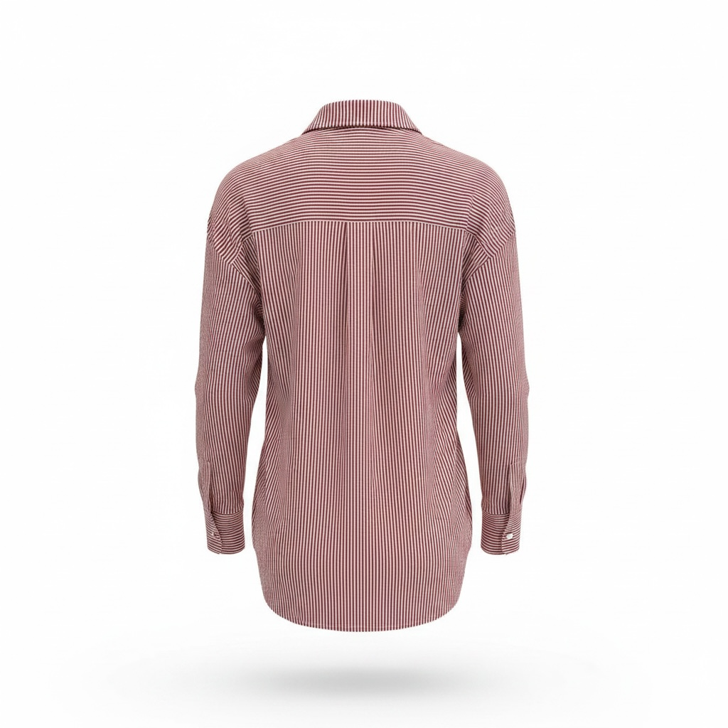 Camicia a righe oversize con taschino