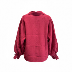 Camicia donna oversize con maniche a palloncino