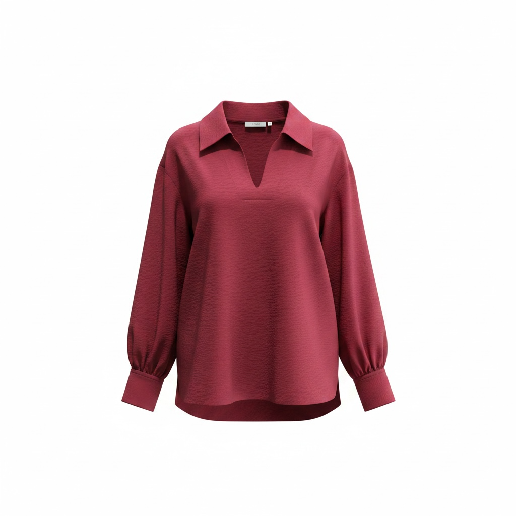 Camicia donna oversize con maniche a palloncino