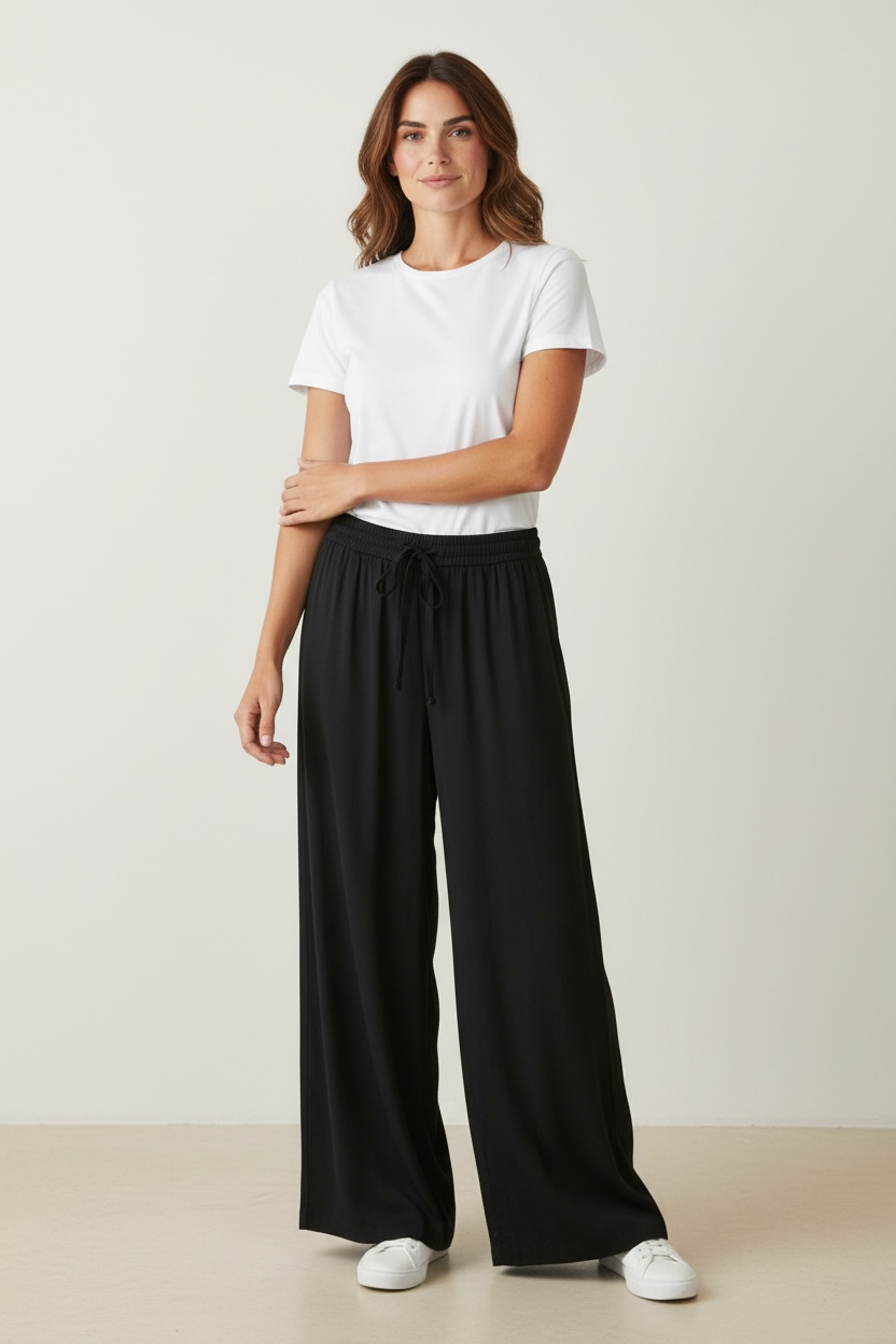 PANTALONE MORBIDO A PALAZZO CON COULISSE